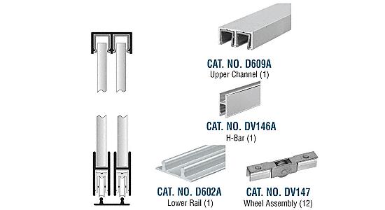 CRL Satin Anodized Continental Style Security Showcase Sliding Track Assembly - 12 ft Long