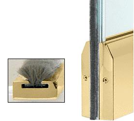 CRL Polished Brass Weatherstrip Kit With Clear Polycarbonate Channel for 4" Tapered Rails