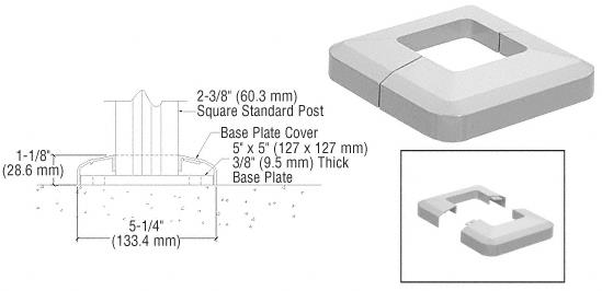 CRL Agate Gray Base Plate Cover