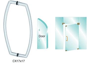 CRL Polished Stainless 17" Glass Mounted Back-to-Back Curved Pull Handle