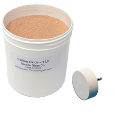 Gordon Glass&#174; 1 LB Cerium Oxide Powder and 2" Felt Polishing Wheel Kit