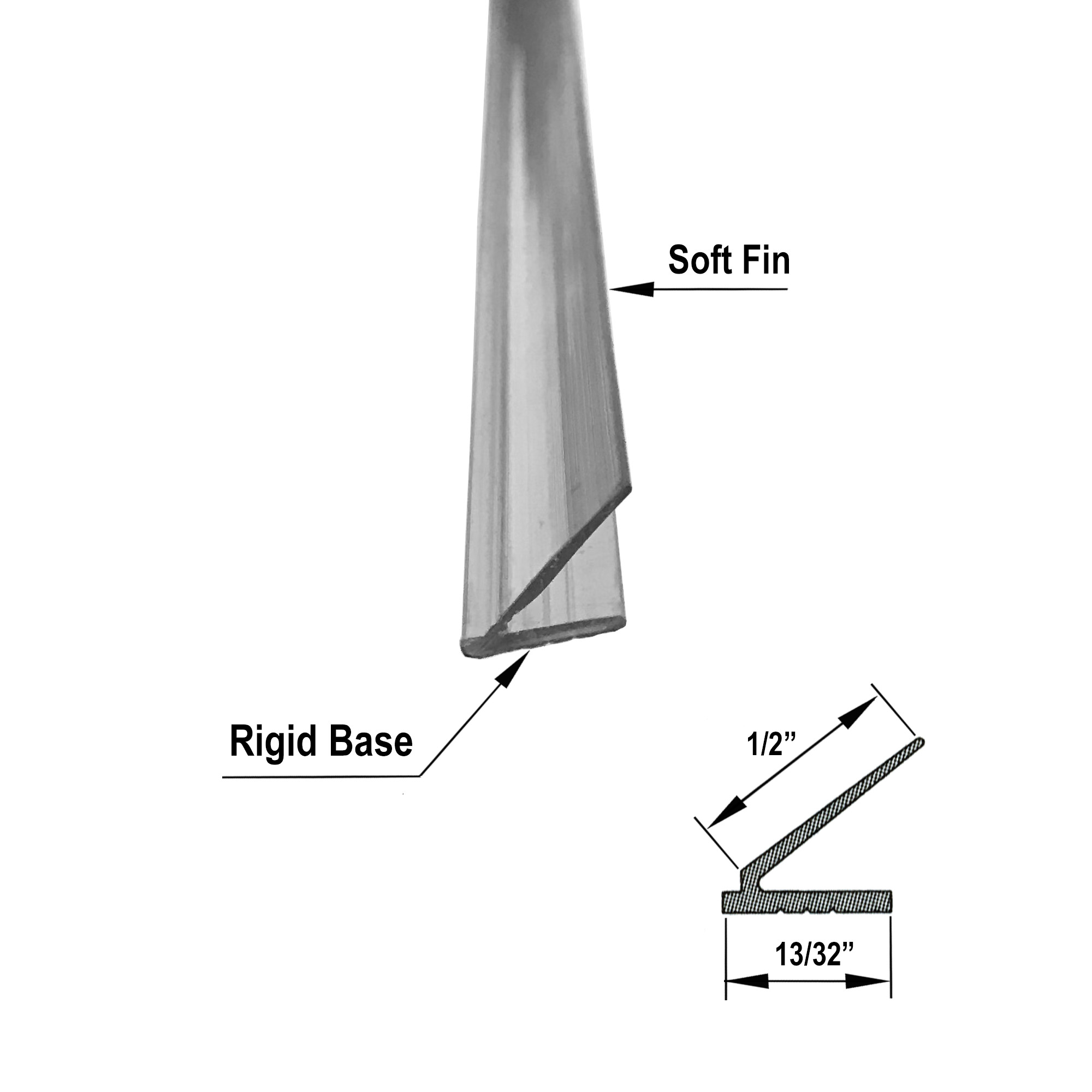 Gordon Glass&#174; Clear Vinyl Jamb Seal for Framed and Frameless Swinging Shower Doors -  78 inches Long