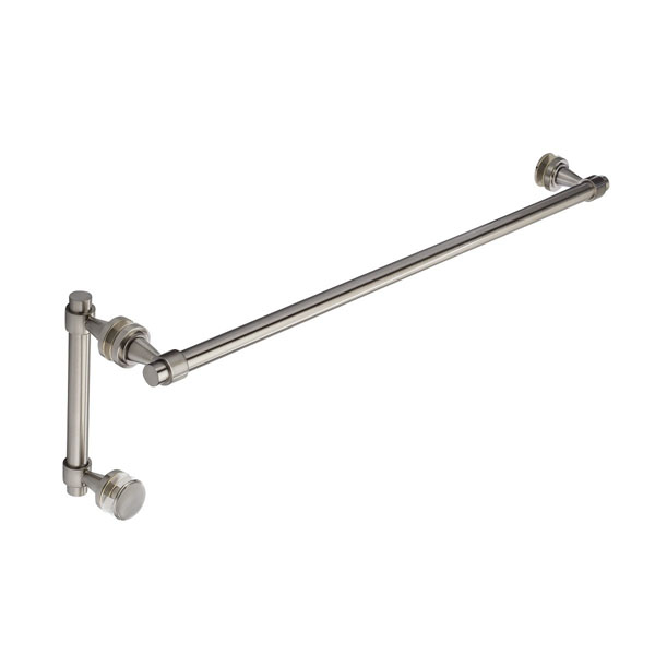 Concerto 24" Cuttable Towel Bar and 6" Straight Pull Shower Door Combination - Brushed Nickel