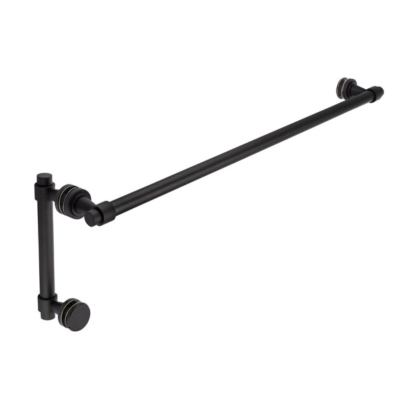 Concerto 24" Cuttable Towel Bar and 6" Straight Pull Shower Door Combination - Matte Black