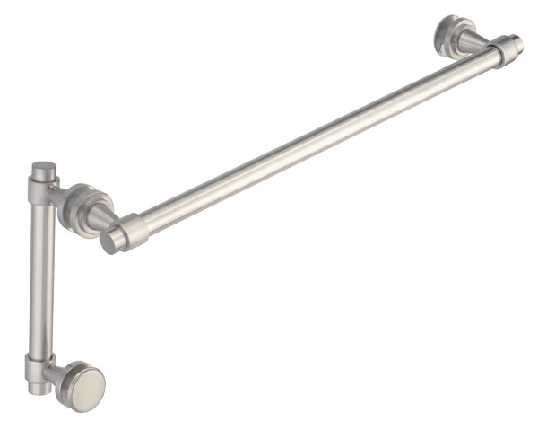 Concerto 24" Cuttable Towel Bar and 6" Straight Pull Shower Door Combination - Polished Chrome