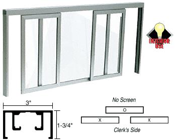 CRL Satin Anodized Horizontal Sliding Fawn Model Pass-Thru Assembly With D1670 Overhead Track No Screen