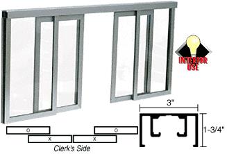 CRL Satin Anodized Horizontal Sliding Diane Model Pass-Thru Assembly With D1670 Overhead Track