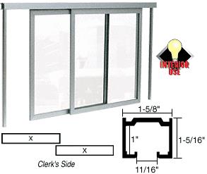 CRL Satin Anodized Horizontal Sliding Daisy Model Pass-Thru Assembly With D6 Overhead Track with Jambs
