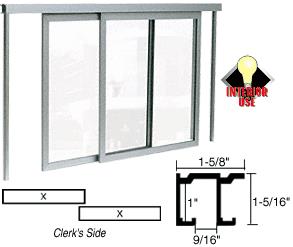 CRL Satin Anodized Horizontal Sliding Daisy Model Pass-Thru Assembly With D4 Overhead Track Without Jambs