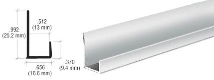 CRL Brite Anodized Aluminum 1/2"  "J" Channel - 12 ft long