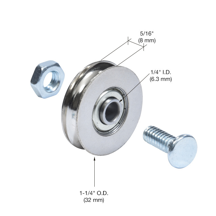 CRL 1-1/4" Diameter Steel Ball Bearing Replacement Roller 5/16" Wide - Bulk | REPLACED BY CRLD1502B