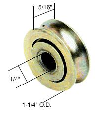 CRL 1-1/4" Diameter Steel Ball Bearing Replacement Roller 5/16" Wide - Package