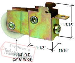 CRL Sliding Glass Door Roller with 1-1/4" Nylon Wheel 11/16" Wide Housing