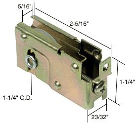 CRL Sliding Glass Door Roller with 1-1/4" Nylon Wheel 23/32" Wide Housing for Lupton Doors