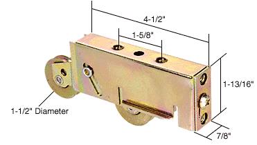 CRL Sliding Glass Door Roller with 1-1/2" Tandem Steel Wheels; 7/8" Wide Housing for Armour Vue & Disco & Atlas Doors