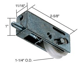 CRL Sliding Glass Door Roller with 1-1/4" Nylon Wheel 11/16" Wide Housing for Trimview Doors