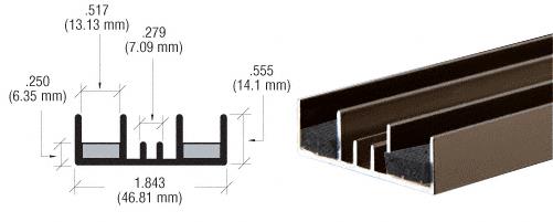 CRL Duranodic Bronze Double Jamb Extrusion with Cushion - 12 ft Long