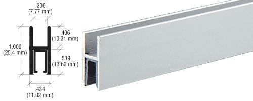 CRL Satin Anodized Shoe with Plastic Liner for Pass-Thru Windows - 12 ft long