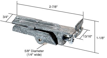 CRL Sliding Glass Door Roller with 5/8" Nylon Wheel 13/16" Wide Housing