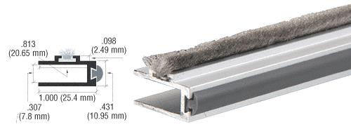 CRL Satin Anodized Dust Proof Rail with Bumper - Width 17/32" - 12 ft long
