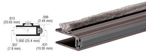 CRL Duranodic Bronze Dust Proof Rail with Bumper - Width 17/32" - 12 ft long