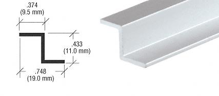 CRL Satin Anodized "Z" Bar Aluminum Channel - 12 ft Long