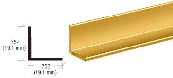 CRL Brite Gold Anodized 3/4" Aluminum Angle Extrusion - 12 ft Long