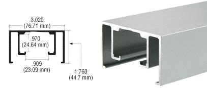 CRL Satin Anodized Overhead Track Extrusion - 10 ft Long