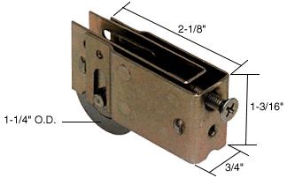 CRL Sliding Glass Door Roller with 1-1/4" Steel Wheel 3/4" Wide Housing (Nu-Air, Harcar, BeeCee and other doors)