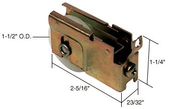 CRL Sliding Glass Door Roller with 1-1/2 Nylon Wheel 23/32" Wide Housing