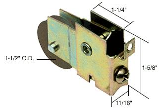 CRL Sliding Glass Door Roller with 1-1/2 Steel Wheel 11/16" Wide Housing for Starlike & Doormaster Doors