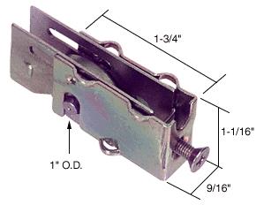 CRL Sliding Glass Door Roller with 1" Steel Wheel 9/16" Wide Housing
