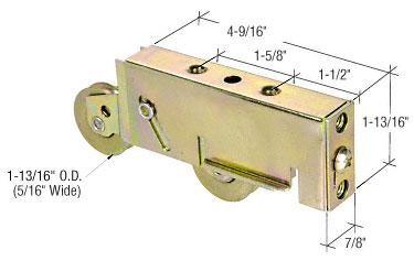 CRL 1-13/16" Tandem Steel Sliding Glass Door Roller With 7/8" Wide Housing for Armour Vue & Atlas Doors