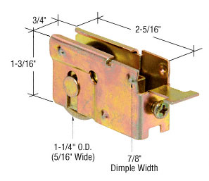 CRL 1-1/4" Steel Sliding Glass Door Roller With 3/4" Wide Housing for Marshall Aluminum Doors