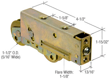 1-1/2" Tandem Steel Sliding Glass Door Roller with 13/16" Wide Housing