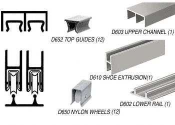 CRL Brushed Nickel 36" Packaged Track Assembly D603 Upper and D602 Lower Track With Nylon Wheels