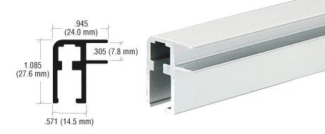CRL Satin Anodized Aluminum Showcase Top Rail Extrusion - 12 ft Long