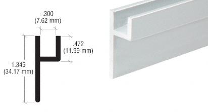 CRL Satin Anodized Base "h" Channel - 12 ft Long