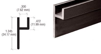CRL Duranodic Bronze Base "h" Channel - 12 ft Long