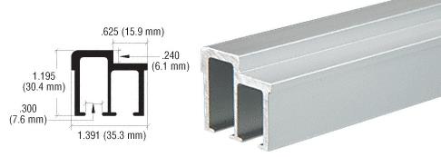 CRL Satin Anodized Aluminum Upper Track Extrusion - 12 ft Long