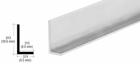 CRL Satin Anodized Aluminum 3/8" L-Bar Extrusion - 12 ft Long