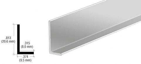 CRL Brite Anodized Aluminum 3/8" L-Bar Extrusion - 12 ft Long