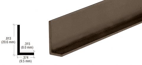 CRL Dark Bronze Aluminum 3/8" L-Bar Extrusion - 12 ft Long