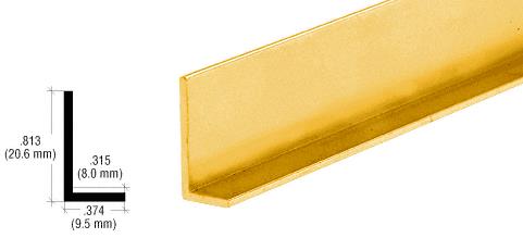 CRL Gold Anodized Aluminum 3/8" L-Bar Extrusion - 12 ft Long