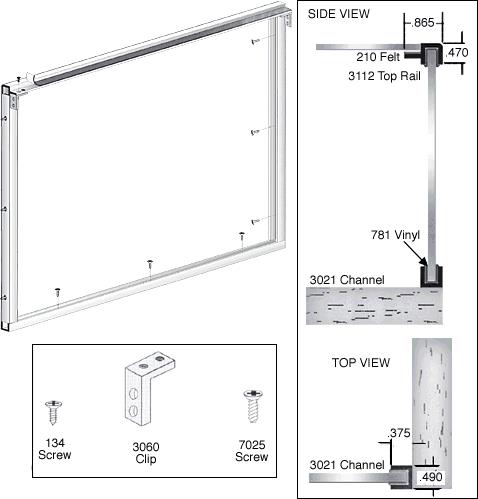 CRL Satin Anodized Wood End Showcase Low Profile Front Assembly