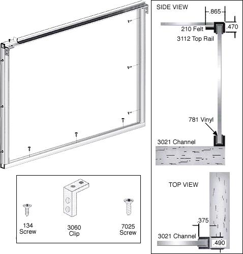 CRL Bright Anodized Wood End Showcase Low Profile Front Assembly
