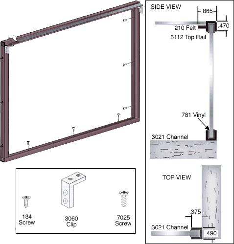 CRL Duranodic Bronze Wood End Showcase Low Profile Front Assembly