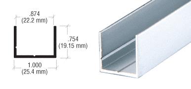 CRL Satin Anodized 7/8" Single "U" Channel - 12 ft long