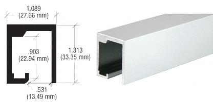 CRL Satin Anodized Single Overhead Track Extrusion - 12 ft Long
