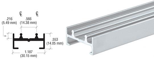 CRL Satin Anodized Double Channel Lower Track - 12 ft long